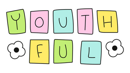Youthful typography png text, transparent background © Rawpixel.com