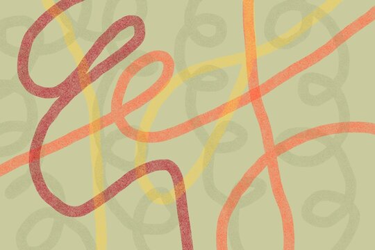Abstract pastel line pattern with textured looping strokes