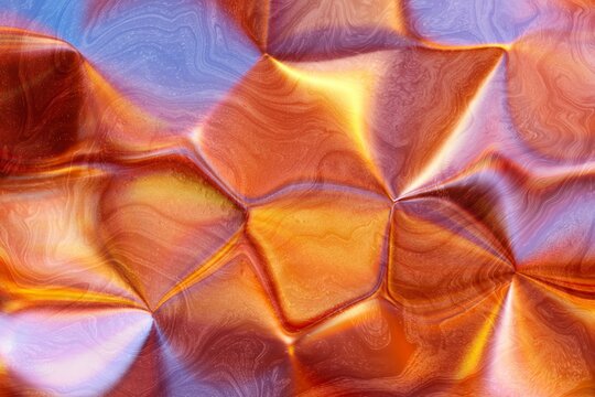Abstract 3D metallic texture with flowing iridescent pattern