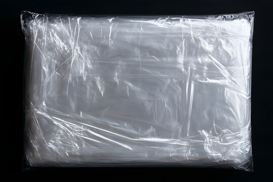 A mockup package featuring a transparent, textured overlay effect. Made from polyethylene, it includes a vinyl wrap that can crumple and shatter.