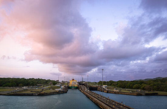 Panama Canal Gatun locks facilitate global maritime commerce