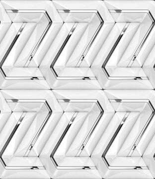 White 3D geometric module pattern for automotive material