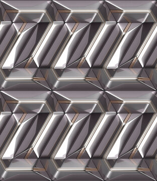Metallic geometric module pattern for automotive material design
