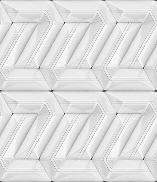 White 3D geometric module pattern for automotive material