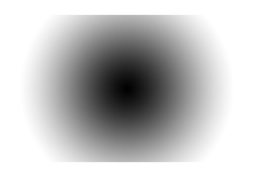 Abstract radial gradient black and white vignette isolated on transparent background