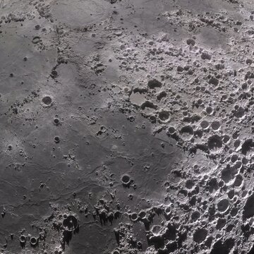 Moon cratered surface seen from orbit in detailed grayscale