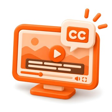 Closed Captions and Video Subtitles Accessibility 3D Illustration