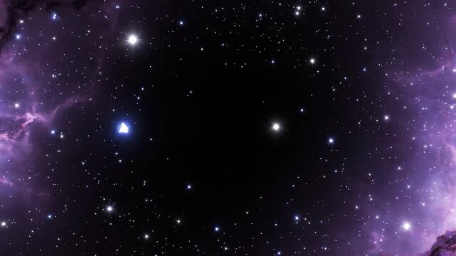Deep space nebula background, with twinkling stars, and glowing cosmic, light animation