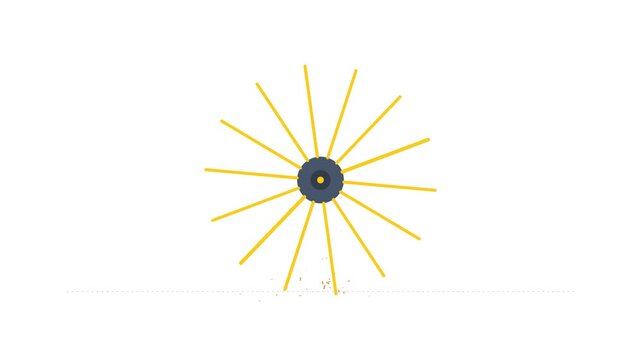 Industrial Lawn Dethatcher Reel with Rotating Spring Tines and Straw Thatch Extraction Loop
