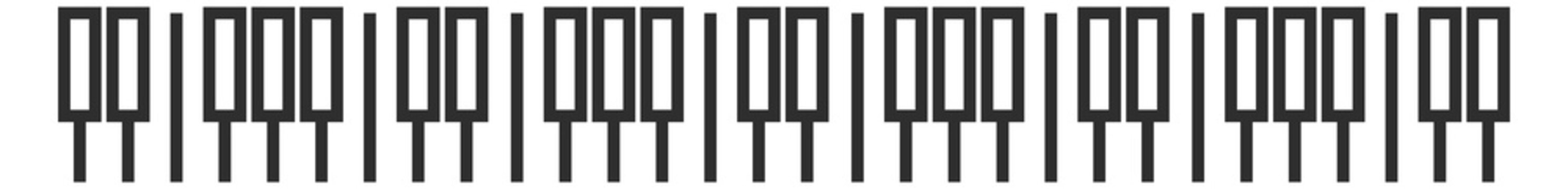 Piano keys line icon. Melody note instrument
