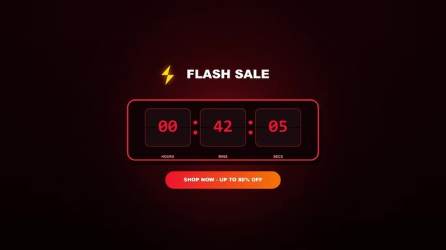 Dynamic digital countdown timer interface for urgent limited-time online retail promotions, encouraging immediate purchasing decisions for exclusive discounts