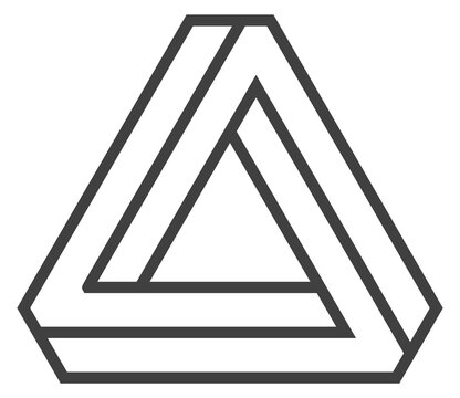 Impossible triangle shape. Unreal creative logo design