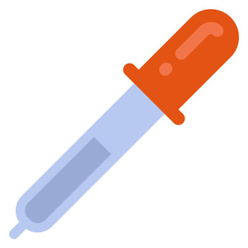 Pipette color icon. Chemistry tool. Medical dropper
