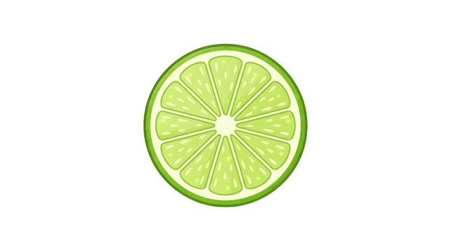Fresh lime fruit slice icon isolated on white background