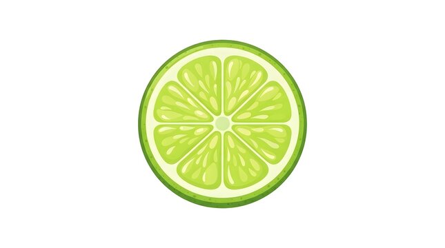 Fresh lime slice vector illustration isolated on white background