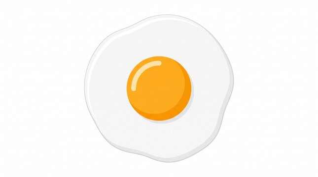 A simple flat vector illustration of a fried egg on white background
