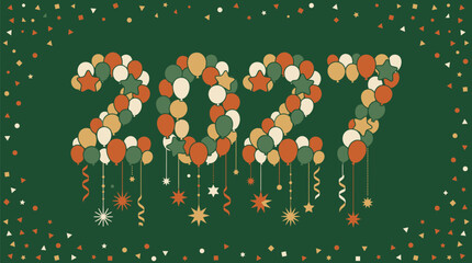 A vibrant and festive new year 2027 background vector illustration perfect for holiday greetings celebrations and digital designs © MstFatema