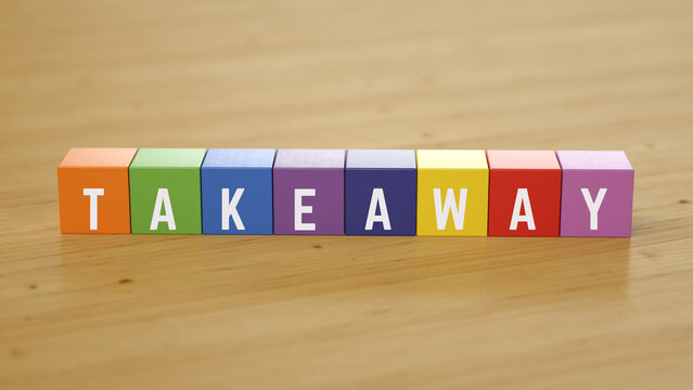 TAKEAWAY Colorful 3D Cubes Typography Concept
