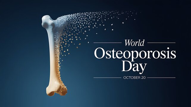 Human bone dissolving for world osteoporosis day concept