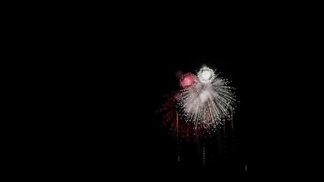 Bermuda Flag Color Fireworks Left Copy Space 3D Animation