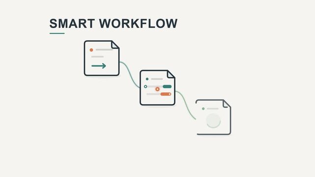 Smart workflow management and document processing with digital automation for business efficiency. Corporate productivity, administrative task software and cloud computing for office systems tool set