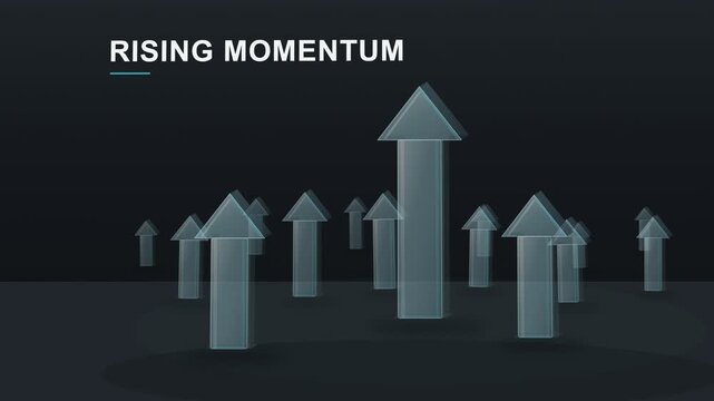 Business growth, rising momentum and financial success with arrows for market analysis, corporate progress and investment strategy. Economic profit, upward trend and development for commerce goals