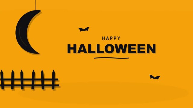 Happy Halloween background for festive celebration and seasonal marketing with moon, bats and fence. Silhouette design, spooky atmosphere and holiday greeting for social media advertising content