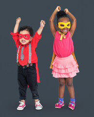 Full body portrait of little kids in a casual superhero costume © Rawpixel.com