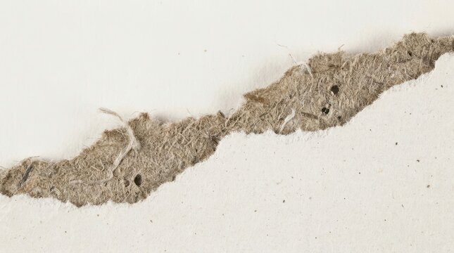 A frayed rope with unraveling fibers rests against a white surface abrasion broken cable coarse cordage decay degradation deterioration disintegrated fibrous fragment hemp jute material