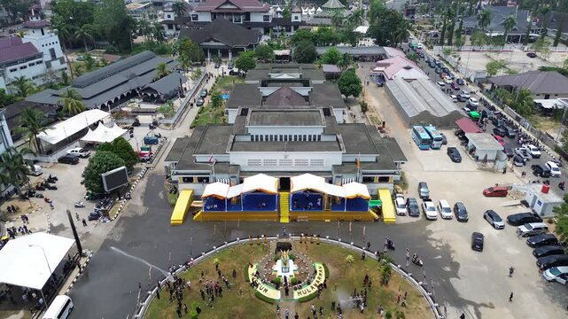 Aerial View of Belimbur Water Festival Tenggarong Indonesia Similar to Songkran