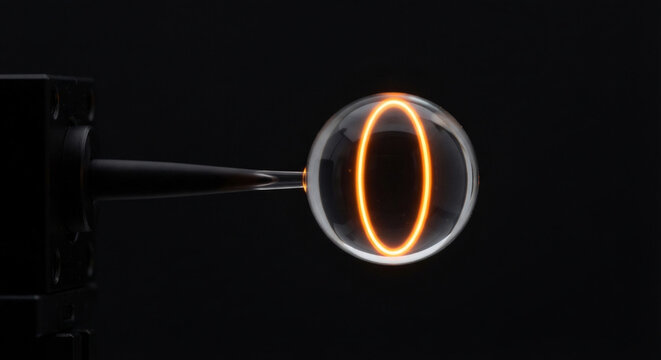 Fused silica microsphere whispering gallery mode optical micro-resonator showing internal fluorescent ring trapped by total internal reflection