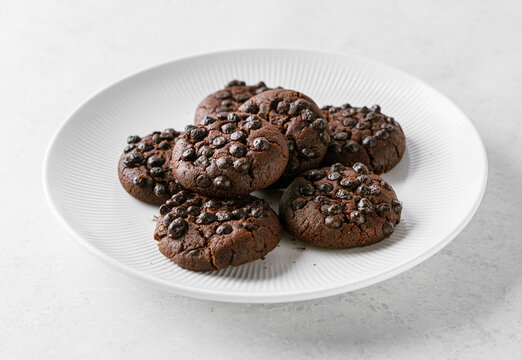 Chocolate cookies with chocolate chips
