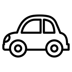 Obraz premium Minimalist black and white car icon vector illustration