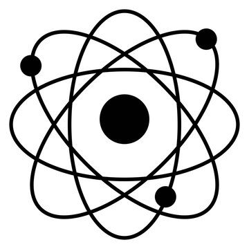 Simple atomic structure diagram with electron orbit illustration