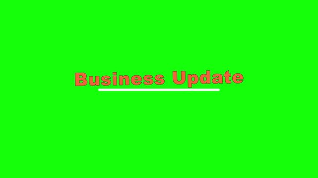 Business Update Staggered Zoom Text Animation on Green Screen