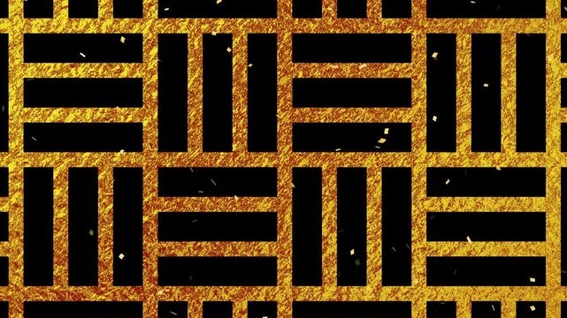 confetti gold fall pattern01 sankuzushi pattern max loop （black gold background）01