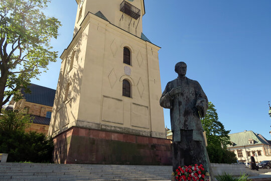 Kielce, Poland. Monument to Father Jerzy Popiełuszko (Polish:Pomnik księdza Jerzego Popiełuszki). Inaugurated on October 20, 1999, the 15th anniversary of his death.