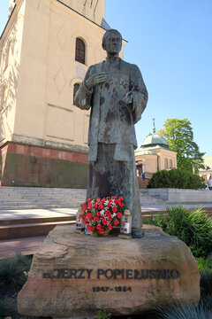 Kielce, Poland. Monument to Father Jerzy Popiełuszko (Polish:Pomnik księdza Jerzego Popiełuszki). Inaugurated on October 20, 1999, the 15th anniversary of his death.