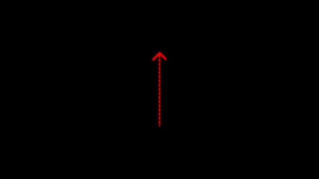 up arrow direction icon with dotted line animation on white background. dot arrows icon sign animated,4k quality arrow video.