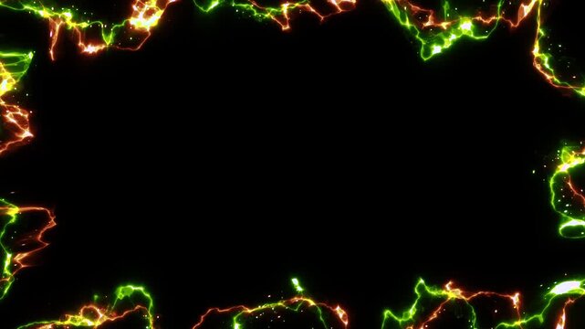 Magic Fractal Energy Light Frame Background Animation
Abstract colorful energy frame made up of electric rays flowing with copy space