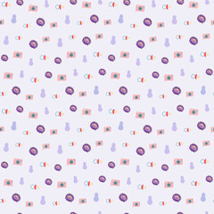 Baby items pattern with pacifiers and cameras © anindia