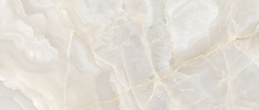 White onyx texture background featuring translucent crystalline stone pattern with gold veins ideal for interior design decor