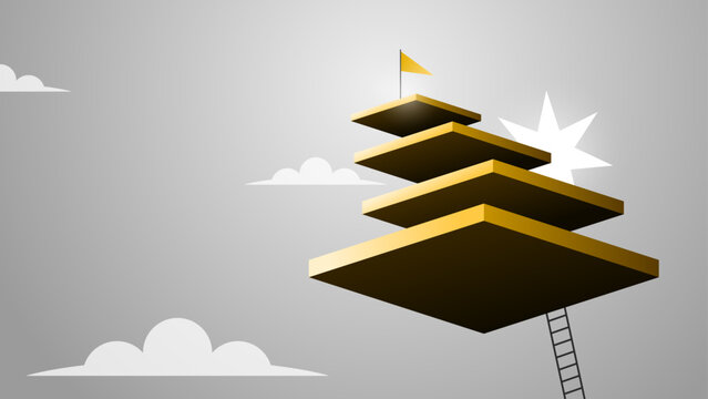 Step by step toward the summit of your goals or objectives. This arduous journey demands sacrifice, ambition, and perseverance to achieve great accomplishments.