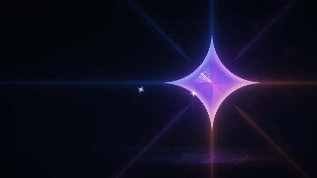 Frosted Glass AI Sparkle Star Morphing Seamless Loop