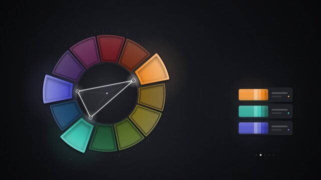 Colour Wheel Harmony Schemes Complementary Triadic Diagram Seamless Loop