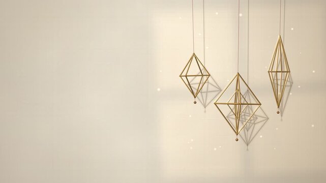 Himmeli Straw Geometric Ornaments Turning In Window Light Seamless Loop