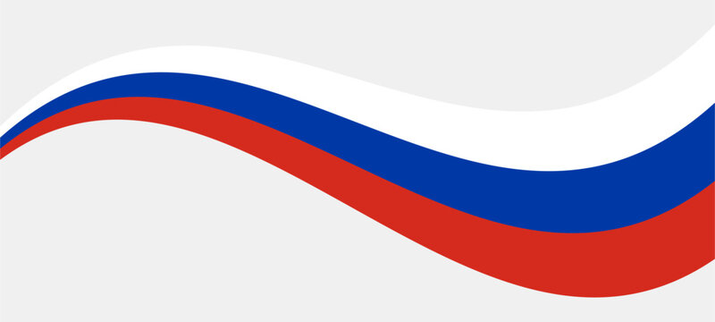 Wavy striped shape with Russia flag colors.Vector illustration.Wavy shape with flag of Russia.