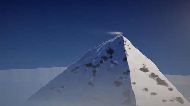 Summit Spindrift Snow Plumes Blowing Off Mountain Peak Seamless Loop