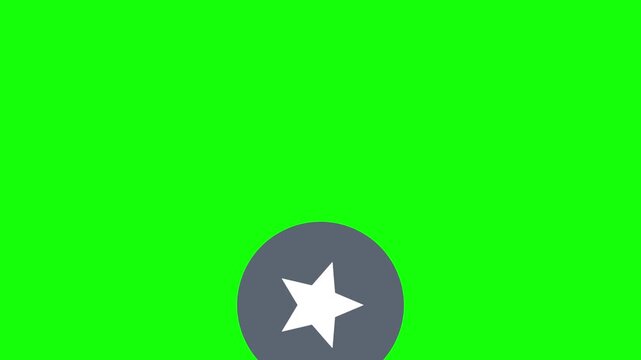 Like Star Icon orbiting the screen clockwise on a circular chip, Green Screen Loop Animation