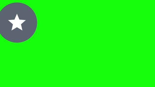 Like Star Icon hopping across the screen on a circular chip, Green Screen Loop Animation